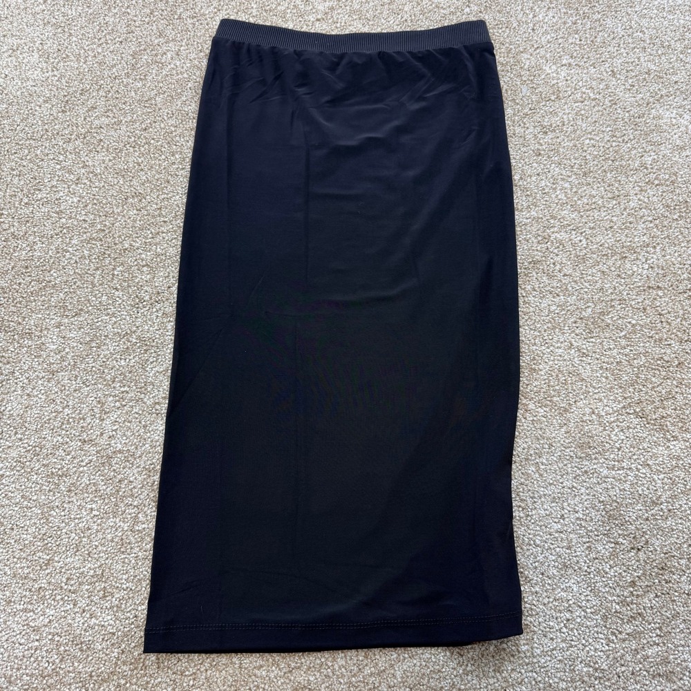 Olivaceous Black Midi Pencil Skirt Stretch Bodycon Small NEW High Waist Office